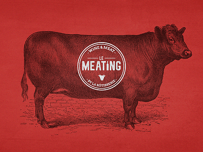 Behance Project - Le Meating branding identity restaurant stickers web design