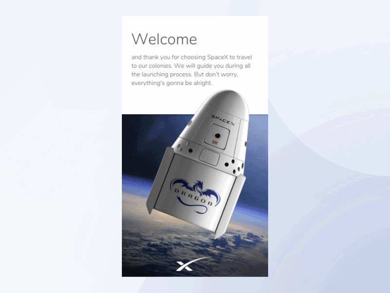 SpaceX Boarding App app motion musk principle sketch space spacex transition travel ui