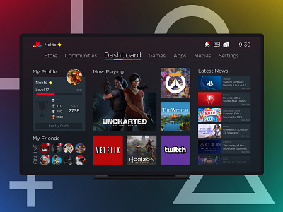 PlayStation 4 UI Concept by Teddy Voisin on Dribbble