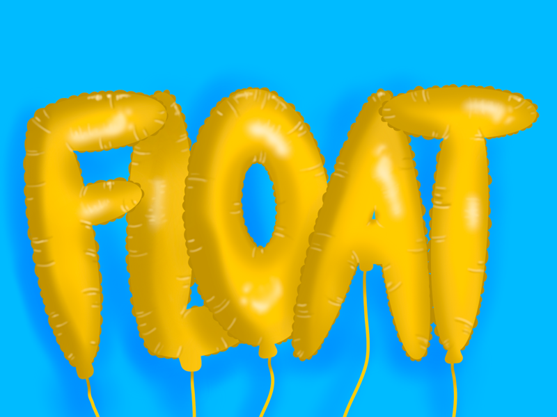 Float balloons 3d typography typo type hand lettering lettering illustration procreate