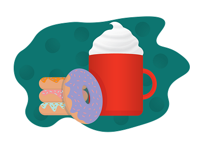 Hot Chocolate and Donuts art design donuts flat food food and drink food illustration hot chocolate illustration illustrator vector vector art