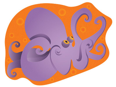 Octopus animals art design flat design flat illustration illustration illustrator octopus orange purple vector vector art