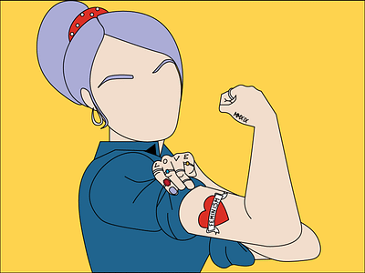 Modern Rosie the Riveter adobe illustrator bold color bright color design female female character feminism feminist flat design flat illustration illustration illustrator line art rosie the riveter vector vector art vector illustration woman illustration women empowerment women in illustration