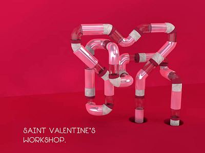 Saint Valentine's Workshop 3d animation 3d art animation cinema4d design graphicdesign materials render typogaphy