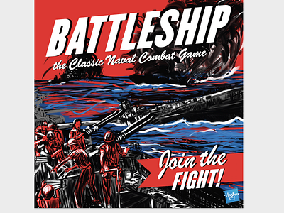 Battleship Redesign america battle battleship board boardgame children classic combat design fight game illustration naval navy ocean propoganda sea ship usa ww2