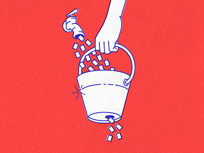 Leaky Bucket bucket cartoon churn deck illustration leaky metaphor monoweight presentation texture zenreach