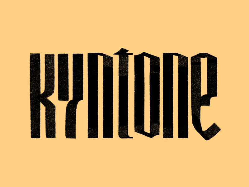 Kyntone Wordmarks blackletter calligraphy chisel font goth lettering logo metal parametric procreate type design typography wordmark