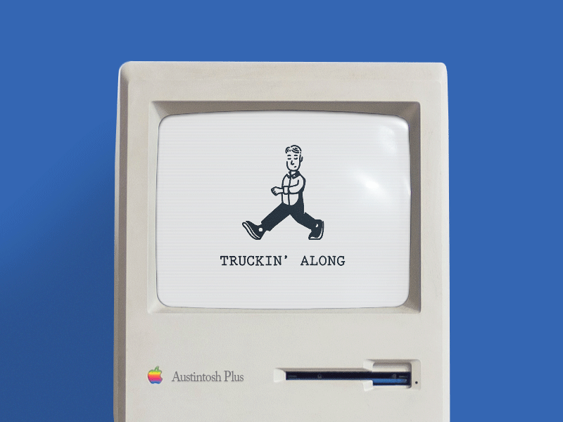 Truckin’ frame by frame personal branding it me illustration glitch cartoon walk cycle walk optimism macintosh loader keep on truckin truckin