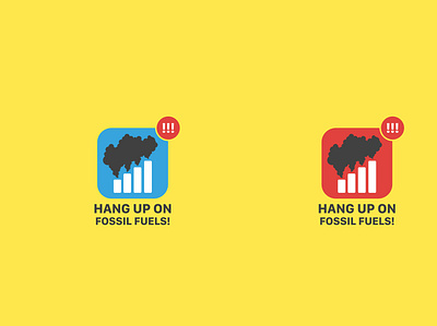 Hang up on Fossil Fuels! branding campaign design icon logo vector