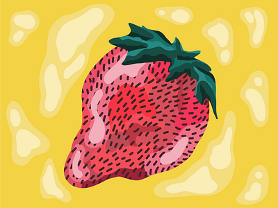 Strawburry form fruit illustration procreate strawberry