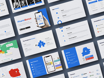 Presentation templates - PharmBonus branding design presentation style ui