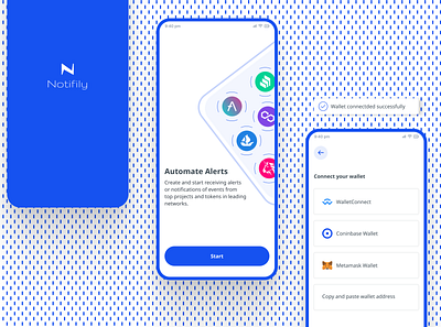 Notifily mobile app blockchain crypto product design uxui