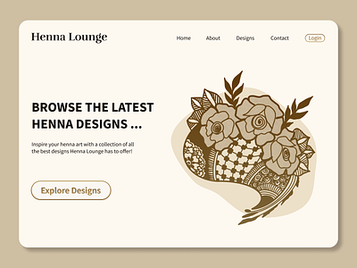 Henna Lounge analogous colours henna home page homepage landing page product design product page ui design website website concept website design