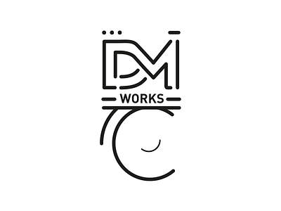 DM Works amp black design logo music