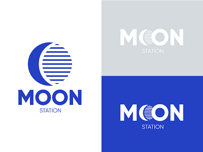 Moon brand design flat logo moon