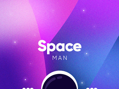 Spaceman bleu color gradient man shy space typo