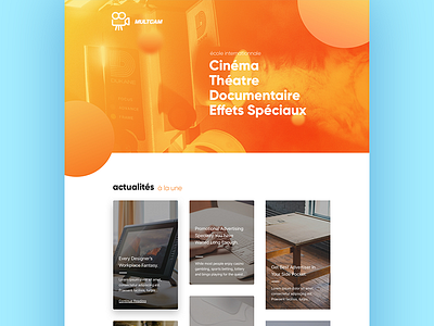 Website Home cam cinema color home orange webdesign website
