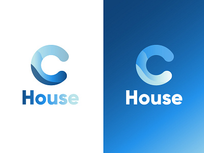 C House bleu c color gradient logo sea