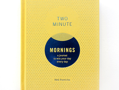 Two Minute Mornings Journal book cover book design cover design design foil stamp graphic design layout design typography