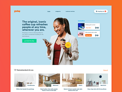Goshop e-commerce design branding clean design hero interface modern ui ui kit user interface web