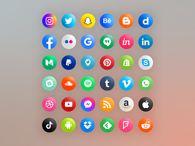 Round social media icons icon set icons social social media