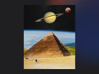 Space Pyramid - Surrealism Poster design earth galaxy graphic design jupiter mars moon nasa planet pluto poster posters space surreal surrealism universe vintage wall wallpaper