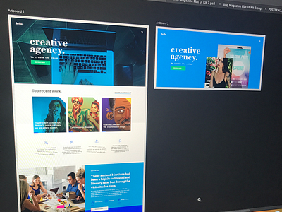 Working on a portfolio template design layout photoshop portfolio webdesign