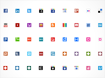 Social Media Pixel Icons