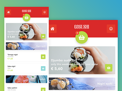 Sushi order app branding clean design mobile mobile app mobile app design mobile design mobile ui modern ui user interface vector