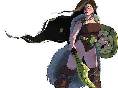 Peaceful Warrior barbarian character design illustration warrior