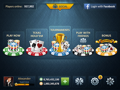 Poker Ui Blue