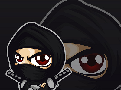 Chibi Ninja Mascot branding cartoon character cute design illustration logo mascot vector