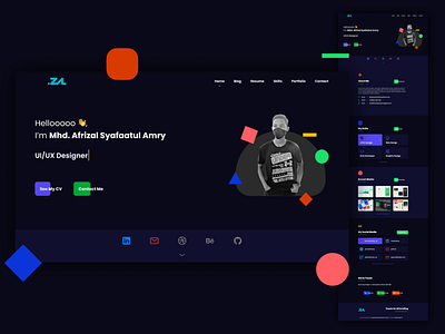 My Portfolio Website cv cv design cv template dark theme dark ui landing page portfolio resume resume clean resume cv resume design resume template ui ux uiux web design webdesign website website design work work in progress