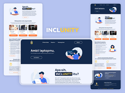 INCLUNITY Study Club app app design application bootcamp class clean clean ui course design full page illustration learning learning platform project student study club training app ui website website design