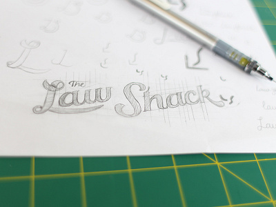 Law shack Script logo pencil script type