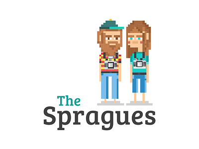 The Spragues branding logo pixel art