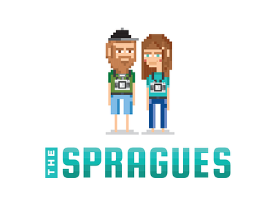 The Spragues Update branding logo pixel art thrive