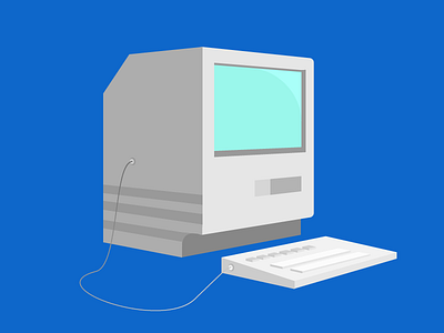 Macintosh 128K computer desktop illustration mac macintosh