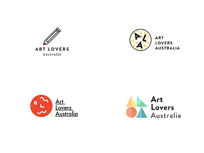 Some recent logo concepts for Art Lovers Australia branding logo shapes