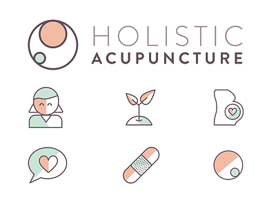 Branding Elements acupunture holistic icons logo