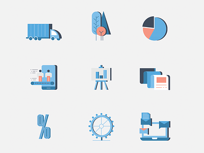 Goldsky Icons blend blue branding corporate guidelines icons illustration investment marketing orange perspective
