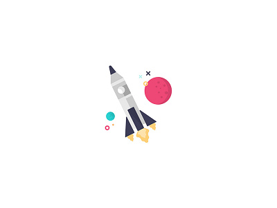 Rocket Illustration branding colour design flat icon illustration rocket space