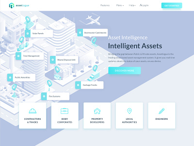 Isometric Illustration & Homepage For Assetlogue