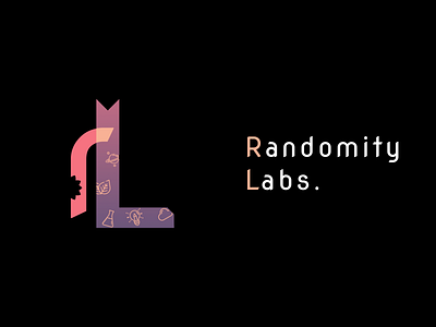 Logo for Randomity Labs design illustration logo rj typography vector