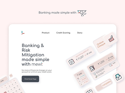 mewt : Indian banking app banking branding design logo minimal neumorph rj skeuomorph typography ui ux web website