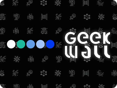Geek Wall Logo Work & Branding branding design geek icon lettering logo minimal rj typography