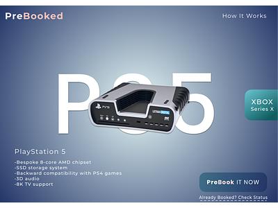 PreBooked : PS5 design illustration ux web