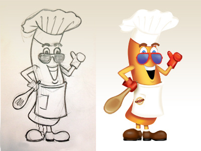 Chef Noodle Character branding character design design food pop private label retail
