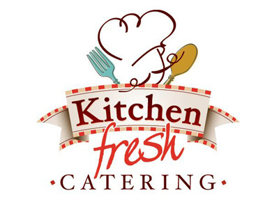 Kitchen Fresh Catering brand catering food grocery identity logo red strack and van til
