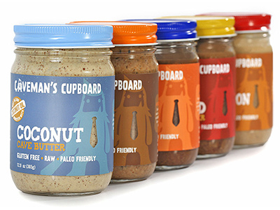 Caveman's Cupboard colors design illustration package packaging paleo